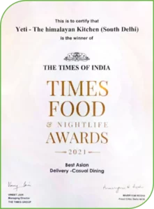 Times Food Nightlife Awards_Yeti - the Himalayan Kitchen