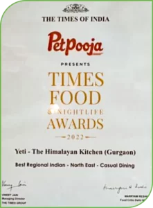 Times Food Nightlife Awards_Yeti - the Himalayan Kitchen Gurgaon