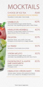 Bhubaneswar Bar Menu_Yeti - the Himalayan Kitchen