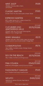 Bhubaneswar Bar Menu_Yeti - the Himalayan Kitchen