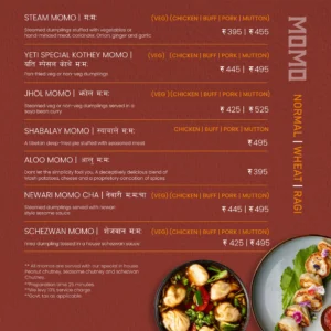 Food Menu Saket_Yeti - the Himalayan Kitchen