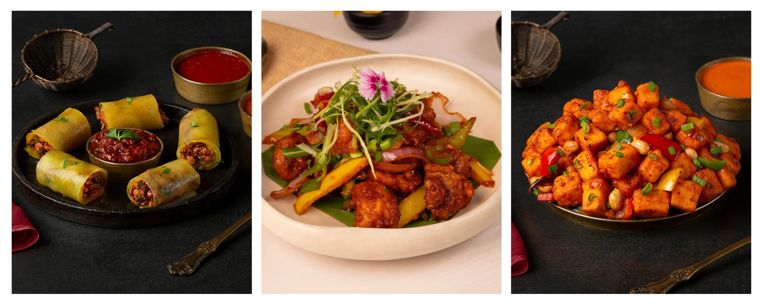 Chicken Laphing chilli Mashroom Paneer Dry Fry_Yeti, The Himalayan Kitchen